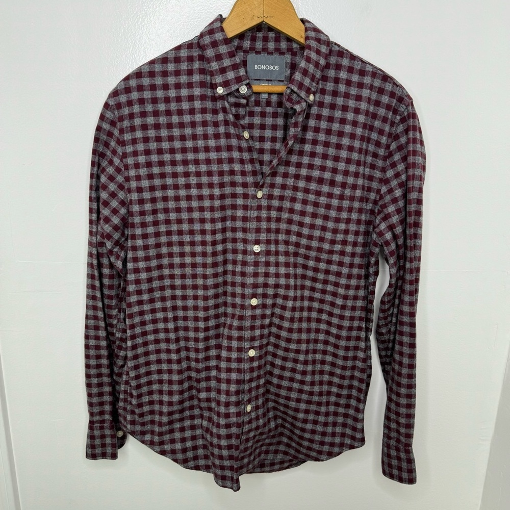 BONOBOS Plaid Long Sleeve Button Down Shirt Size S